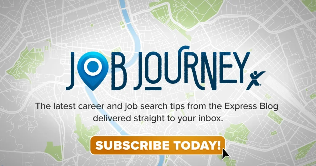 Sign-up graphic for the Job Journey newsletter, encouraging users to subscribe for monthly career tips and job search insights.